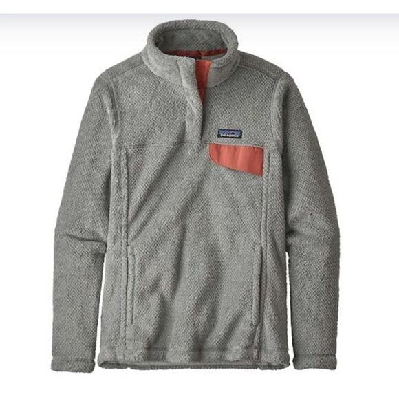 Patagonia Re-Tool Snap-T Pullover‎ Tailored Grey / Nickel X-Dye Aurea Pink Small - Picture 1 of 11